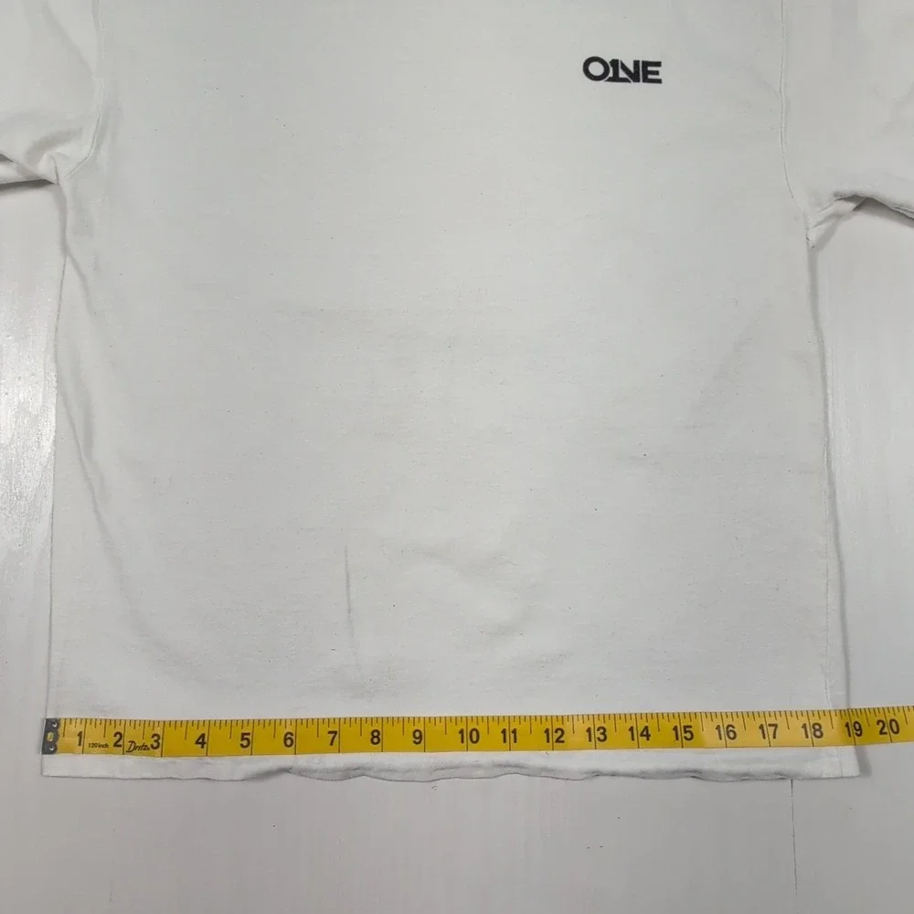 Champion White Graphic T-Shirt Small ONECON Earth World Graphic Faith Based Tee - Picture 2 of 12